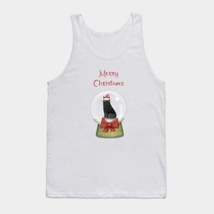 Merry Christmas - Black cats with Santa hat. Tank Top